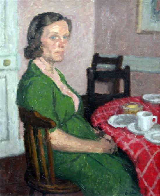 Robert Buhler (1916-1989) Portrait of Mrs Small-Rogate 1942, 23.5 x 19.5in.